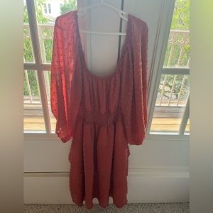 Long sleeve Burgundy Short Altard state dress